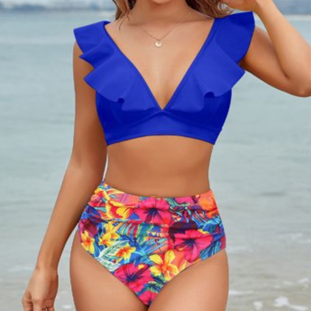 2 pcs high waist swimwear
